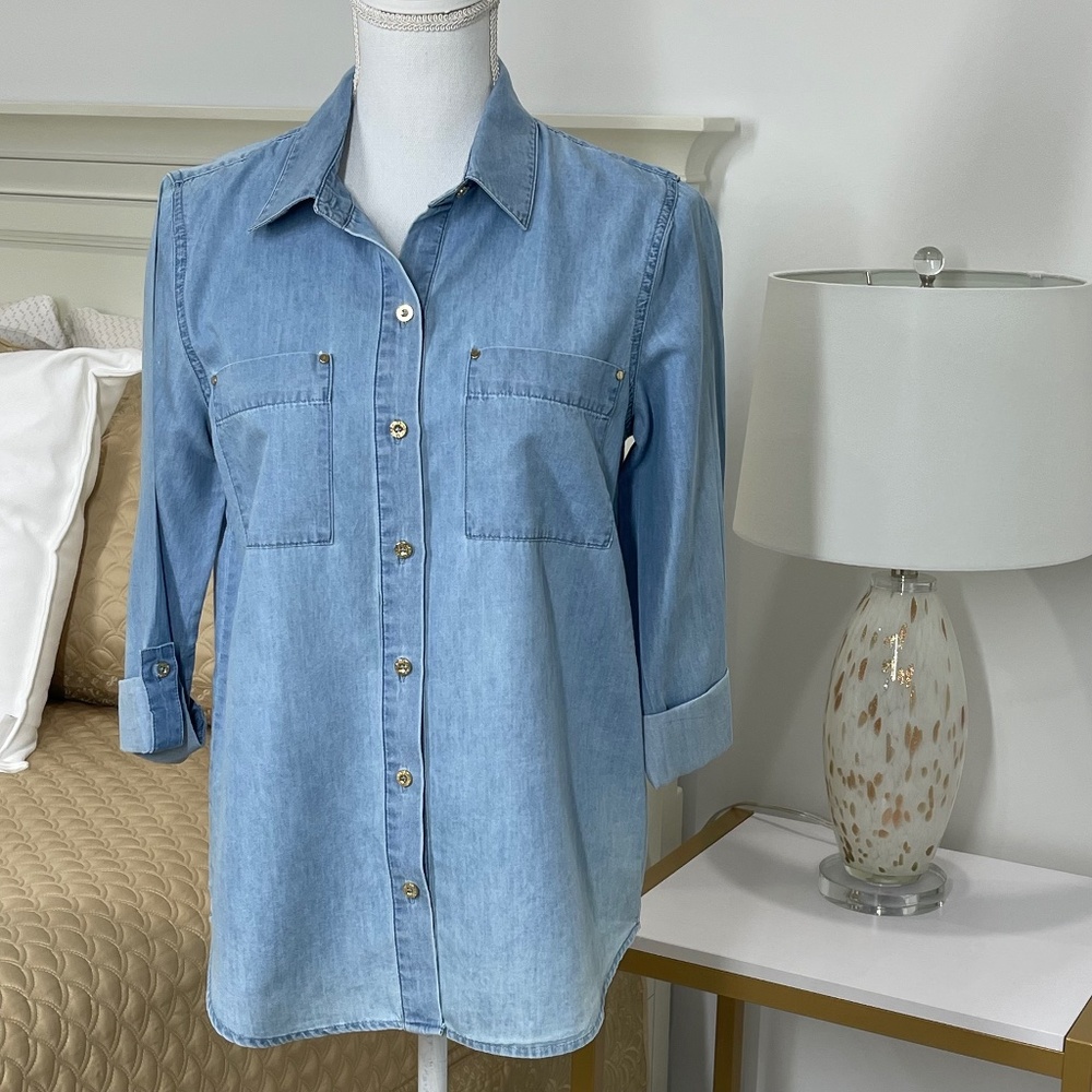 Jones New York Signature Denim Shirt Size Small